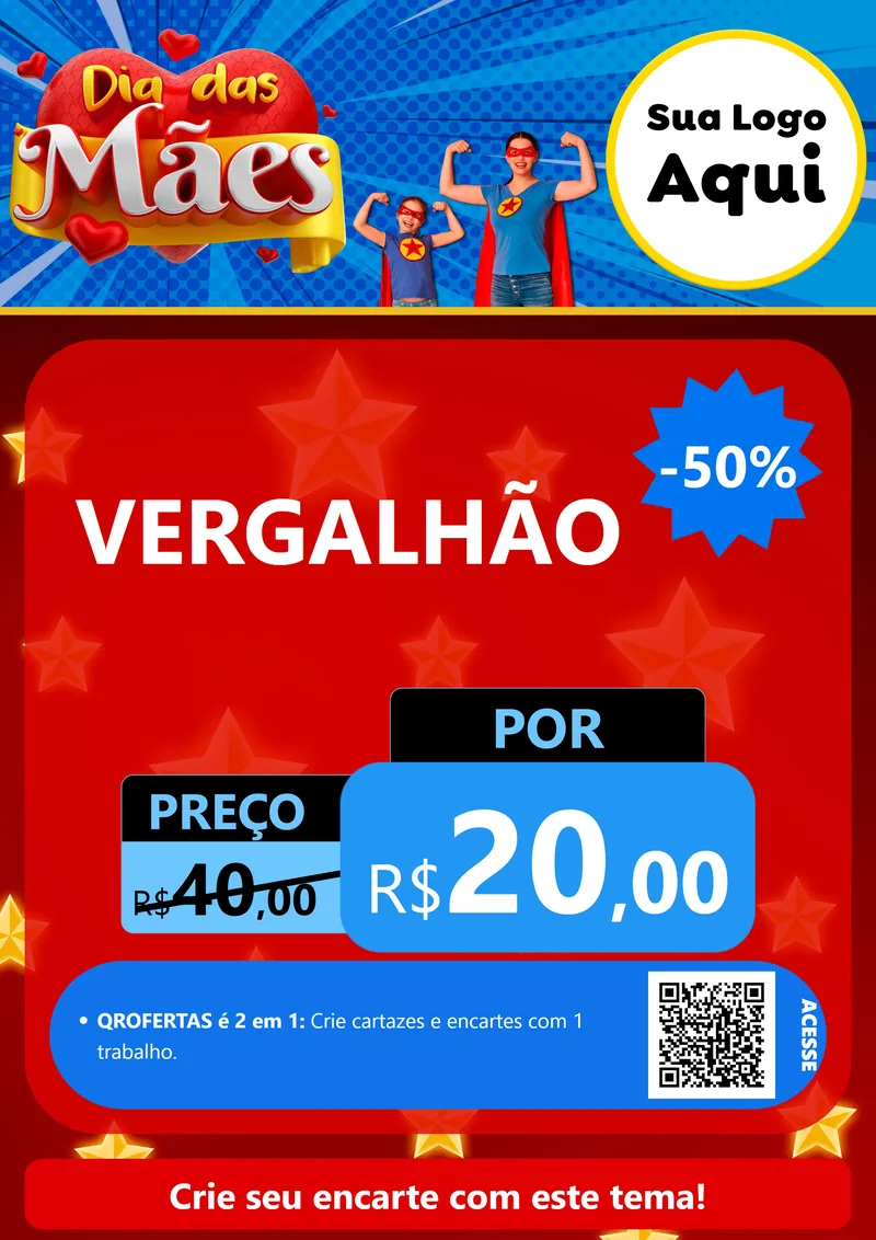 Modelo de Cartaz para Cartaz A4 Vertical com o tema Dia das Mães para Ferragens