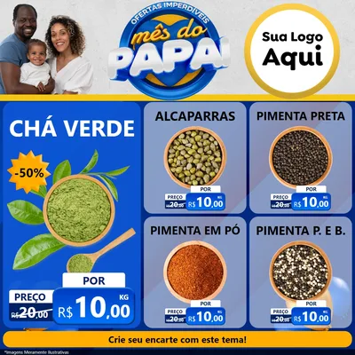 Modelo de Rede Social para Feed Facebook com o tema Ofertas Imperdíveis Mês Do Papai para Produtos Naturais