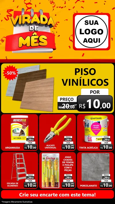 Modelo de Rede Social para Stories com o tema Virada de Mês para Material para Construção
