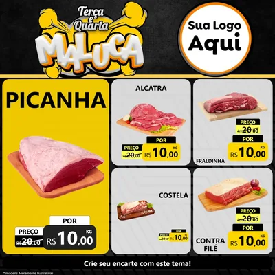 Modelo de Rede Social para Feed Facebook com o tema Terça e Quarta Maluca para Açougue