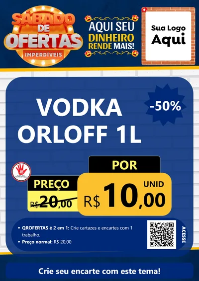 Modelo de Cartaz para Cartaz A4 Vertical com o tema Sábado de Ofertas Imperdíveis para Distribuidora de bebidas