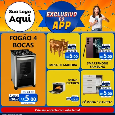 Modelo de Rede Social para Feed Facebook com o tema Exclusivo do Aplicativo para Móveis e Eletro
