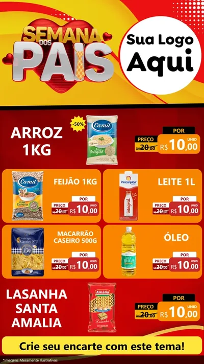 Modelo de TV para TV Vertical com o tema Semana Dos Pais para Supermercado