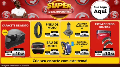 Modelo de TV para TV Horizontal com o tema Super Terça Imperdível para Moto peças