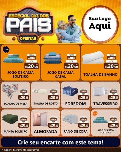 Modelo de Rede Social para Feed Instagram com o tema Especial Dia dos Pais para Cama, Mesa e Banho