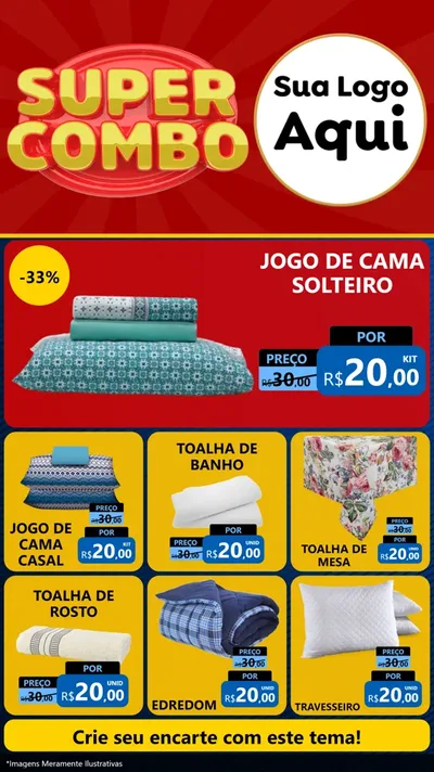 Modelo de Rede Social para Stories com o tema Super Combo para Cama, Mesa e Banho
