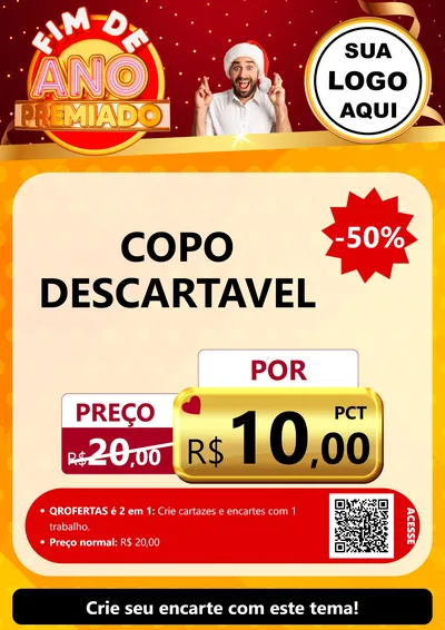 Modelo de Cartaz para Cartaz A4 Vertical com o tema Fim de Ano Premiado para Embalagens