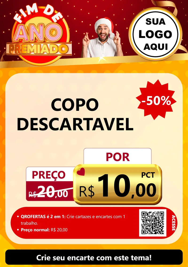 Modelo de Cartaz para Cartaz A4 Vertical com o tema Fim de Ano Premiado para Embalagens