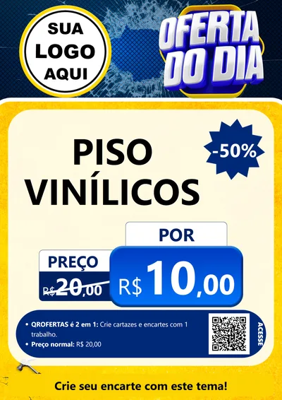 Modelo de Cartaz para Cartaz A4 Vertical com o tema Oferta do Dia - Material de Construção para Material para Construção