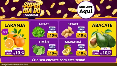 Modelo de TV para TV Horizontal com o tema Super Dia do Consumidor para Hortifrúti