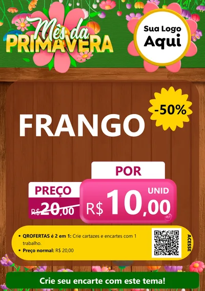 Modelo de Cartaz para Cartaz A4 Vertical com o tema Mês da Primavera para Assados