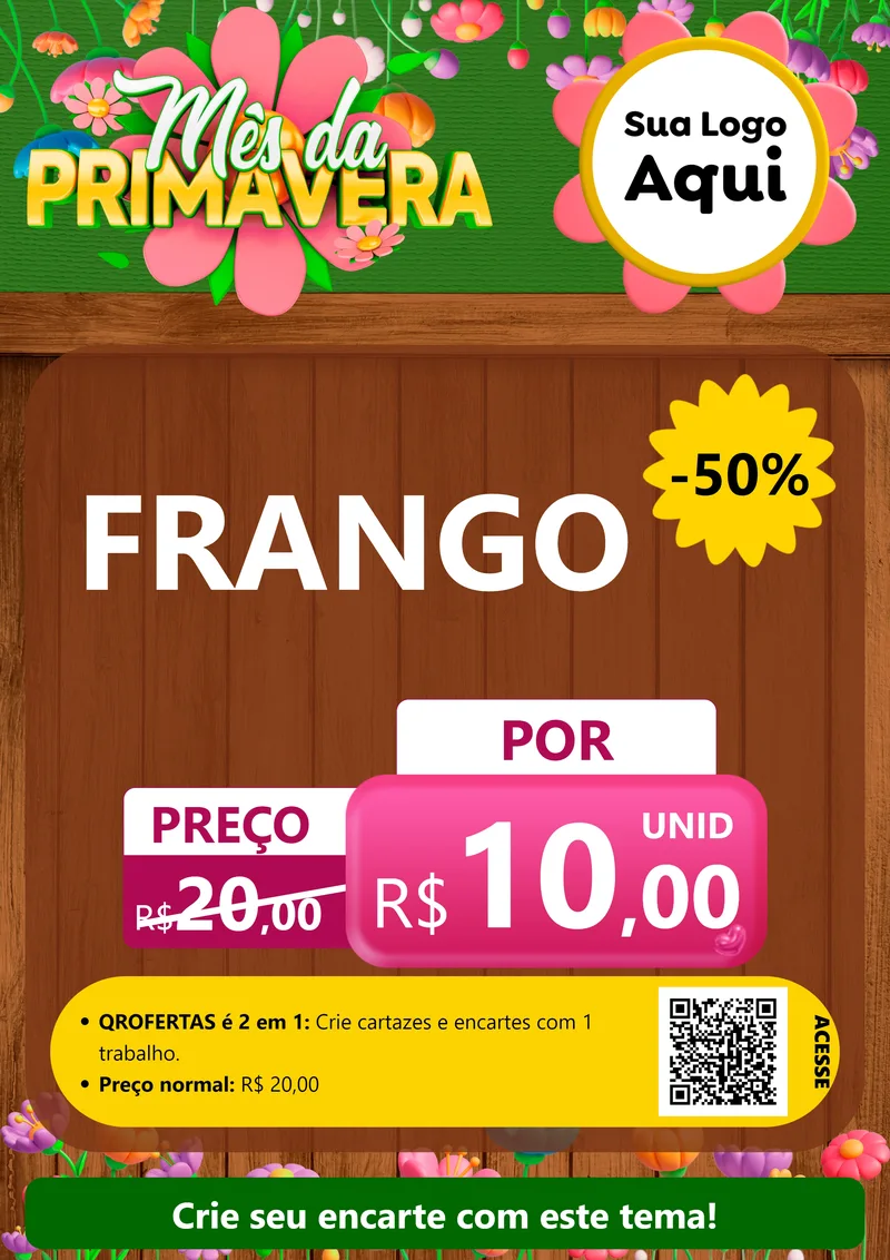 Modelo de Cartaz para Cartaz A4 Vertical com o tema Mês da Primavera para Assados