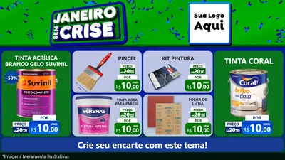 Modelo de TV para TV Horizontal com o tema Janeiro Sem Crise para Tintas e Ferramentas