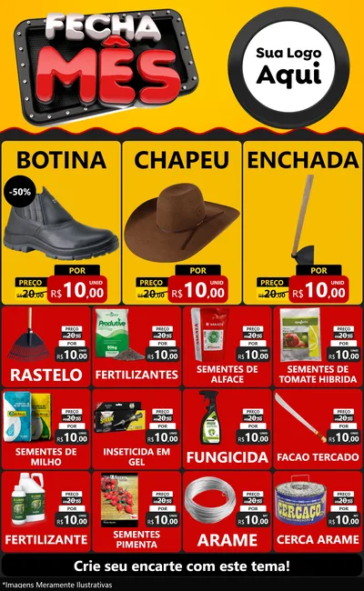 Modelo de Encarte para Encarte Grande com o tema Fecha Mês para Agropecuária