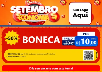 Modelo de Cartaz para Cartaz A4 Horizontal com o tema Operação Setembro Com Muita Economia para Brinquedos