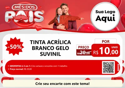 Modelo de Cartaz para Cartaz A4 Horizontal com o tema Mês dos Pais para Tintas e Ferramentas