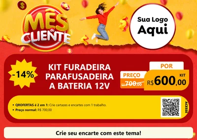 Modelo de Cartaz para Cartaz A4 Horizontal com o tema Mês do Cliente para Maquinas e Ferramentas