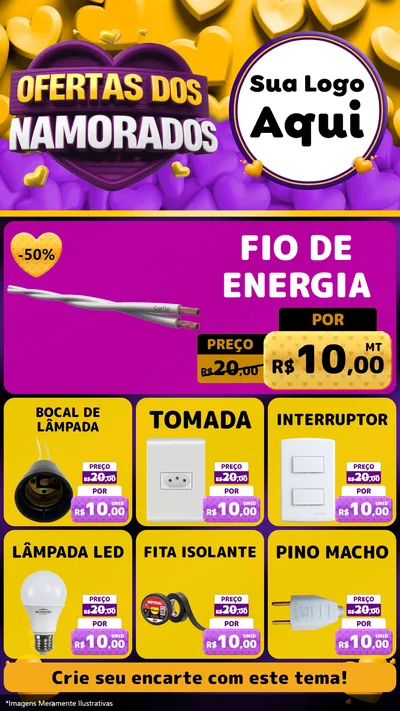 Modelo de Rede Social para Stories com o tema Oferta Dos Namorados para Materiais Elétricos