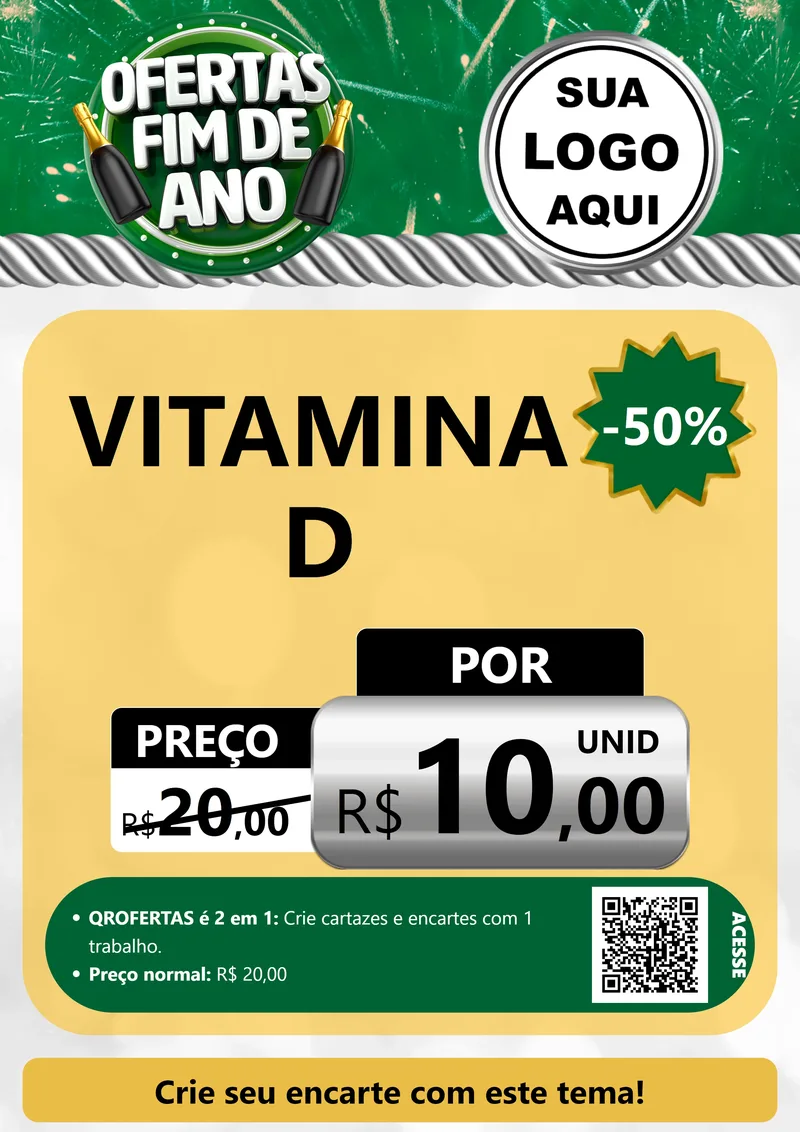 Modelo de Cartaz para Cartaz A4 Vertical com o tema Ofertas Fim de Ano para Farmácia