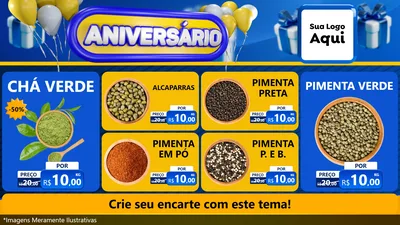Modelo de TV para TV Horizontal com o tema Aniversário para Produtos Naturais