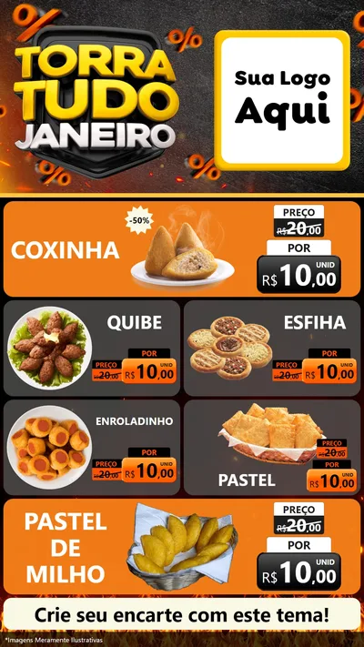 Modelo de TV para TV Vertical com o tema Torra Tudo Janeiro para Salgadaria
