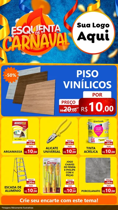Modelo de Rede Social para Stories com o tema Esquenta de Carnaval para Material para Construção