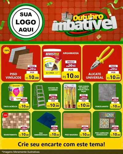 Modelo de Rede Social para Feed Instagram com o tema Outubro Imbatível para Material para Construção