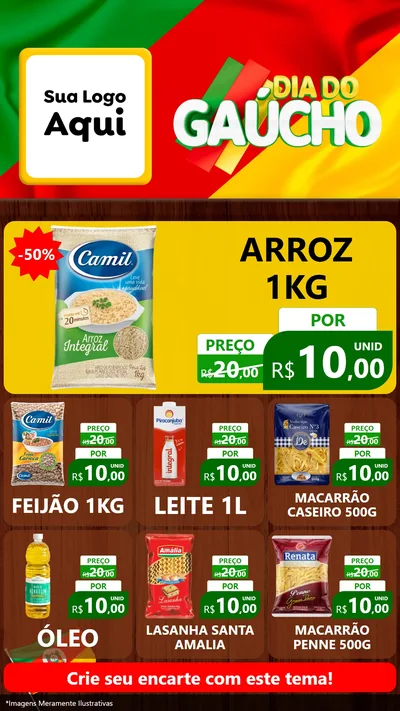 Modelo de Rede Social para Stories com o tema Dia do Gaúcho para Supermercado