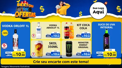 Modelo de TV para TV Horizontal com o tema Sextou de Ofertas para Distribuidora de bebidas