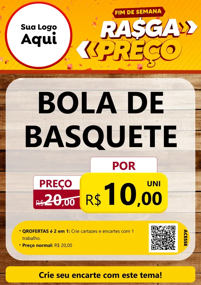 Modelo de Cartaz para Cartaz A4 Vertical com o tema Fim de Semana Rasga Preços para Artigos Esportivos