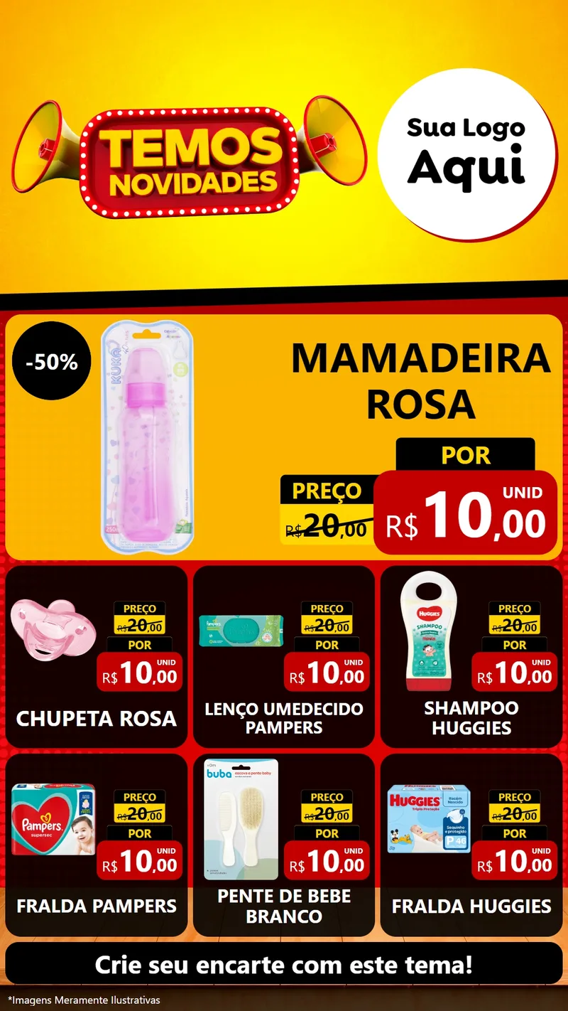Modelo de Rede Social para Stories com o tema Temos Novidades para Bebês