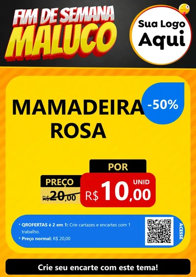 Modelo de Cartaz para Cartaz A4 Vertical com o tema Final de Semana Maluco para Bebês