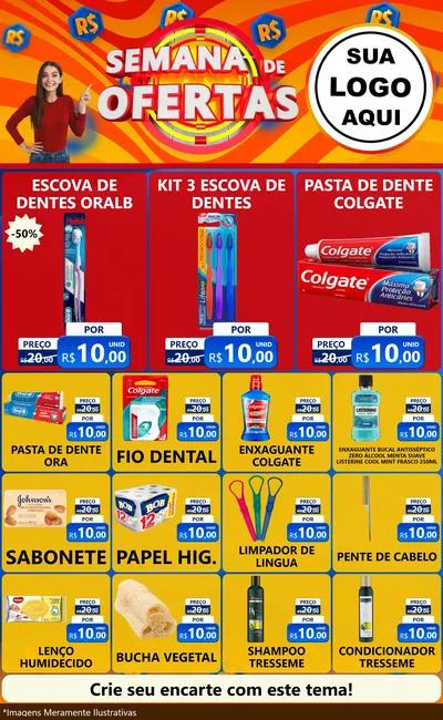 Modelo de Encarte para Encarte Grande com o tema Semana de Ofertas para Higiene Pessoal