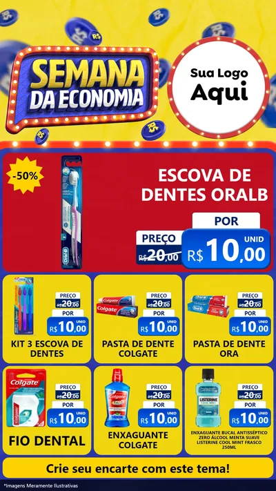 Modelo de Rede Social para Stories com o tema Semana da Economia para Higiene Pessoal