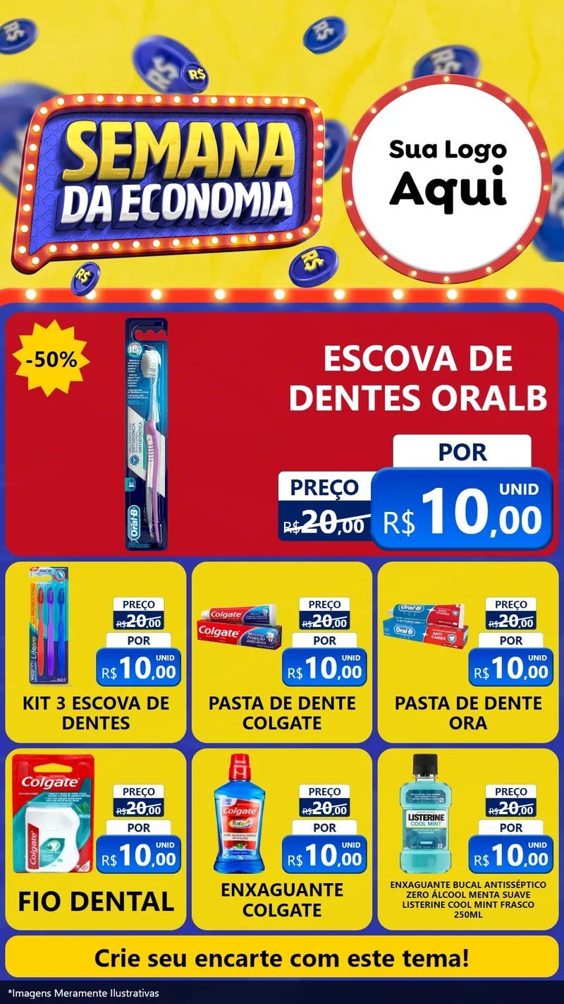 Modelo de Rede Social para Stories com o tema Semana da Economia para Higiene Pessoal
