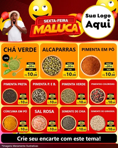 Modelo de Rede Social para Feed Instagram com o tema Sexta-feira Maluca para Produtos Naturais