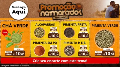 Modelo de TV para TV Horizontal com o tema Promoção Namorados para Produtos Naturais