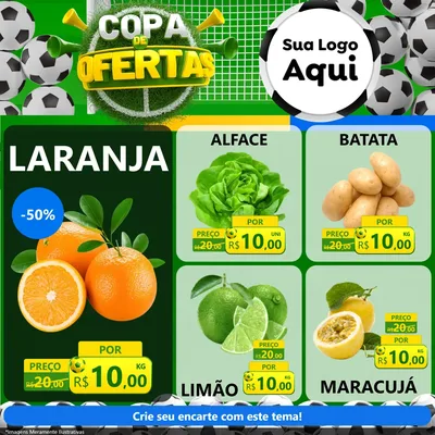 Modelo de Rede Social para Feed Facebook com o tema Copa De Ofertas para Hortifrúti