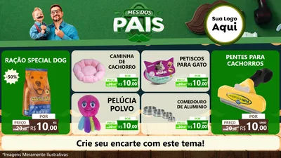 Modelo de TV para TV Horizontal com o tema Mês dos Pais para Pet Shop
