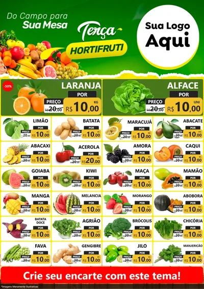 Modelo de Encarte para Encarte A4 Vertical com o tema Terça hortifruti para Hortifrúti