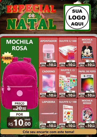Modelo de Encarte para Encarte A4 Vertical com o tema Especial de Natal para Papelaria