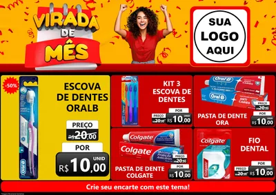 Modelo de Encarte para Encarte A4 Horizontal com o tema Virada de Mês para Higiene Pessoal