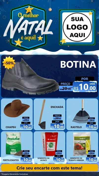 Modelo de Rede Social para Stories com o tema O Melhor Natal É Aqui! para Agropecuária