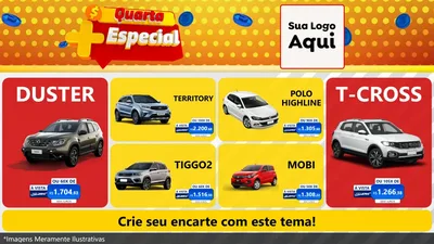 Modelo de TV para TV Horizontal com o tema Quarta Mais Especial para Concessionaria de Carros