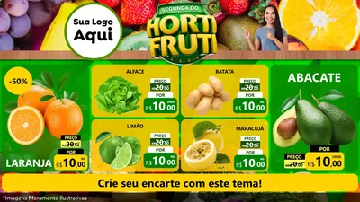 Modelo de TV para TV Horizontal com o tema Segunda do Hortifruti para Hortifrúti
