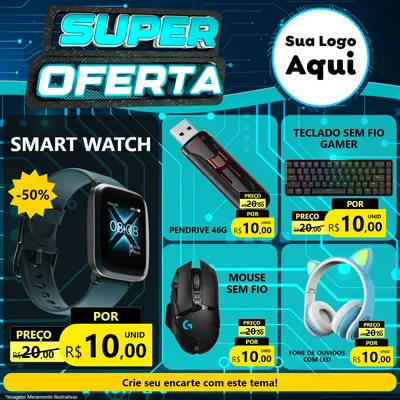 Modelo de Rede Social para Feed Facebook com o tema Super Oferta - Informática para Informática
