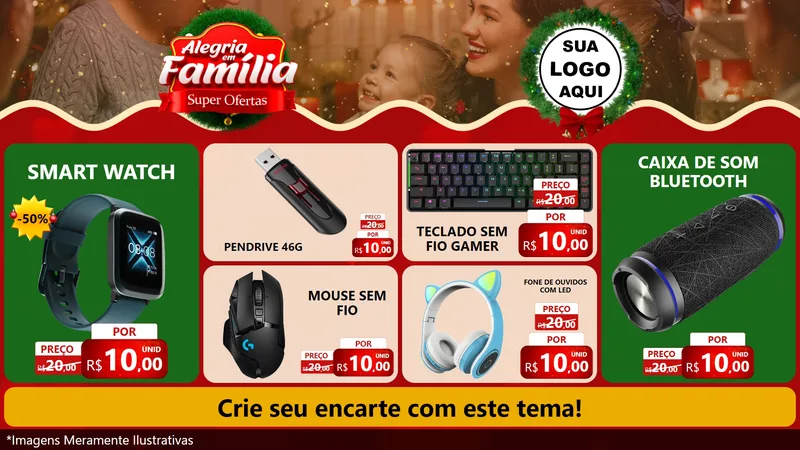 Modelo de TV para TV Horizontal com o tema Alegria Em Família - Super Ofertas para Informática
