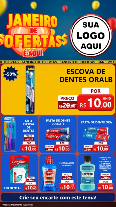 Modelo de Rede Social para Stories com o tema Janeiro de Ofertas É Aqui! para Higiene Pessoal