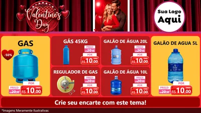 Modelo de TV para TV Horizontal com o tema Valentine's Day para Água e gás