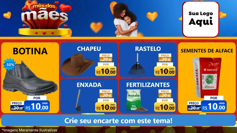 Modelo de TV para TV Horizontal com o tema Mês das Mães para Agropecuária